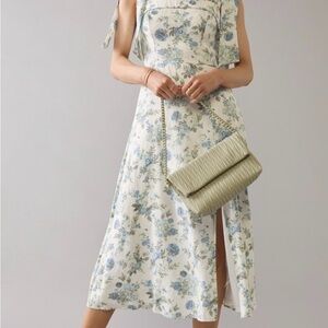 Midi Dress in Black with Ruffle Sleeves